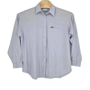 Columbia Shirt Women's 1X Purple Lightweight Button Up Hiking Outdoors Fishing